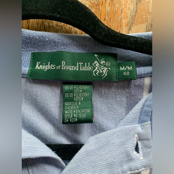Vtg Knights Of The Round Table Polo Shirt M/M 40  Pastels Stripes Golf Grandpa - Picture 4 of 9